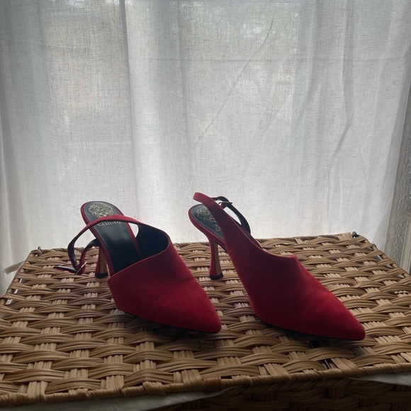 Vince Comuto Mahalda Lipstick Red suede heels Pump size 10 - Picture 2 of 7